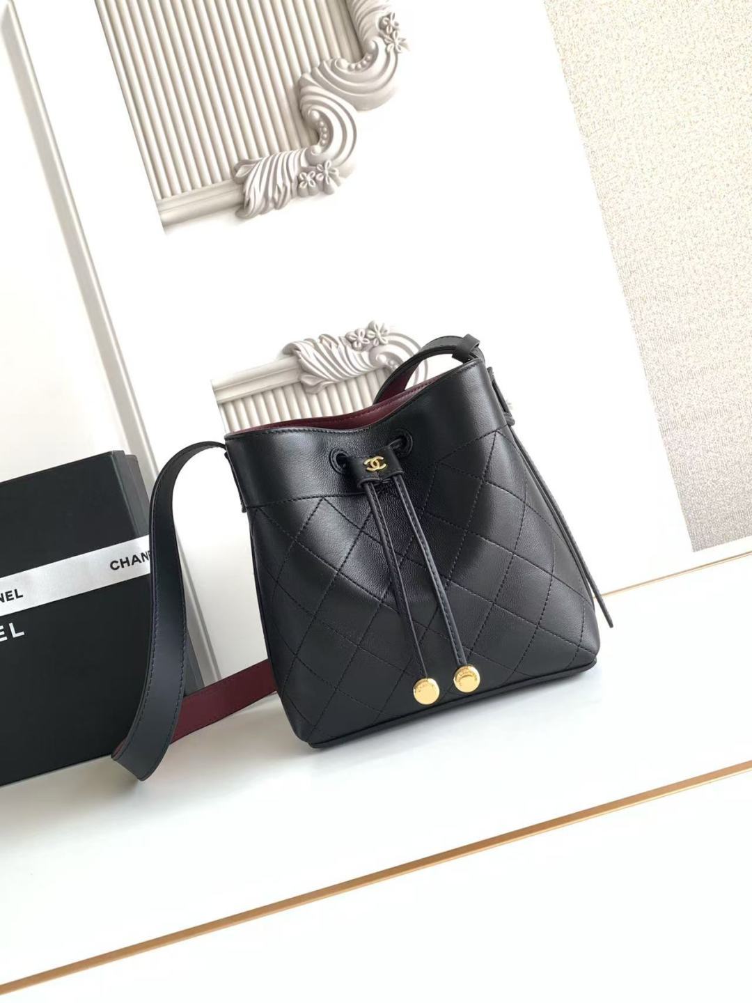 Chanel 26B AS6537 Small Calfskin Bucket Shoulder Bag - Image 2