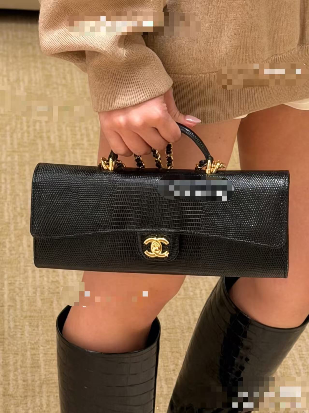 Chanel 26A Black Caviar Leather Shoulder Bag - Image 2