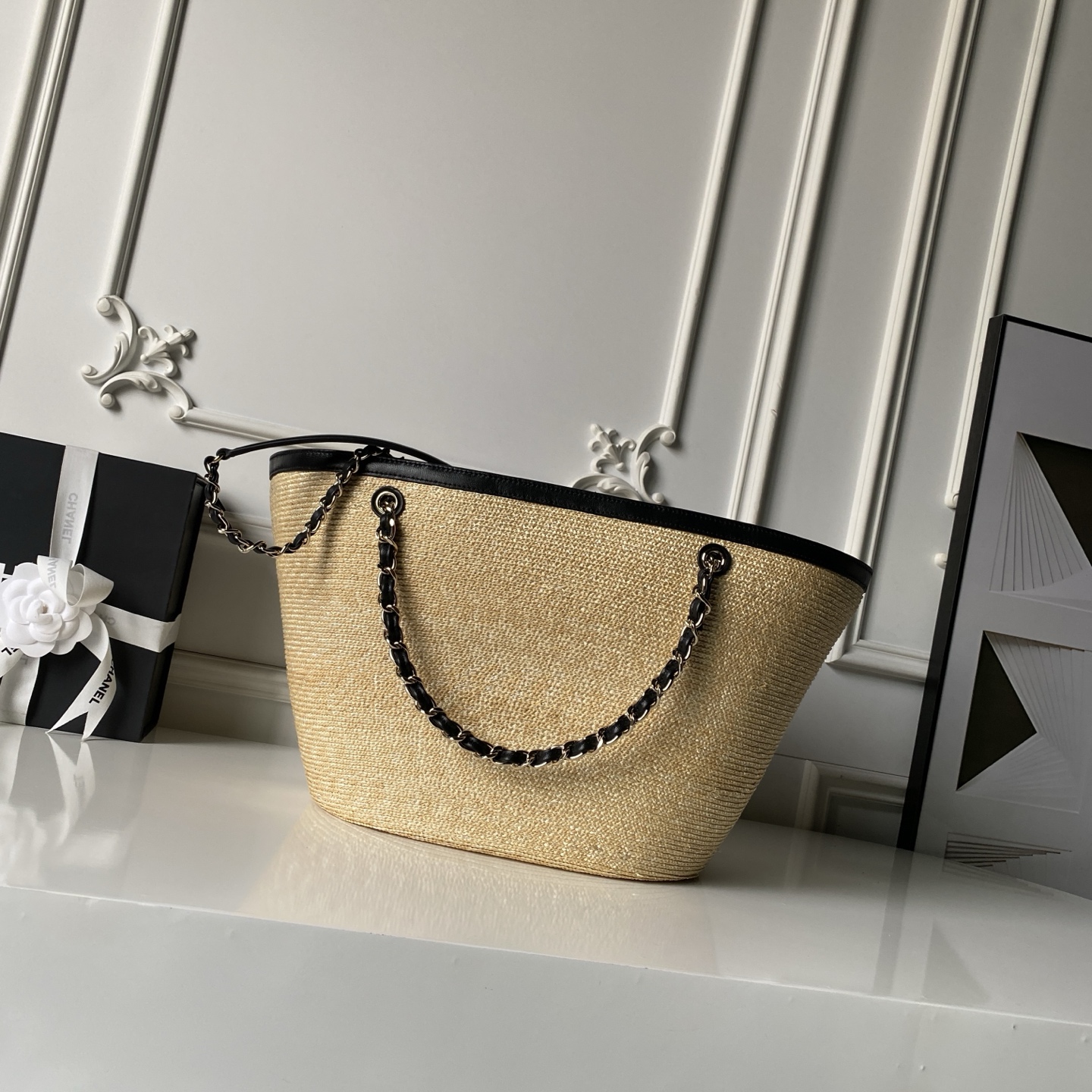 Chanel 26C Coco Beach Raffia Tote Bag AS5952 - Image 2