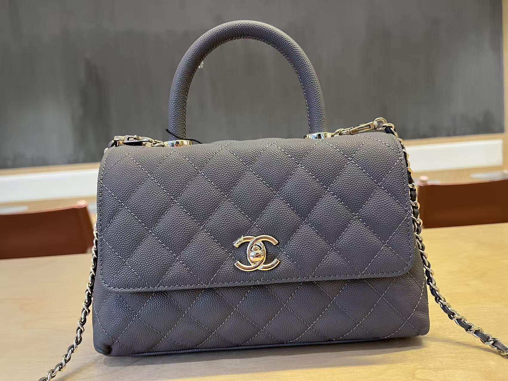 Chanel Coco Handle Small-Grain Leather Top-Handle Bag - Image 2