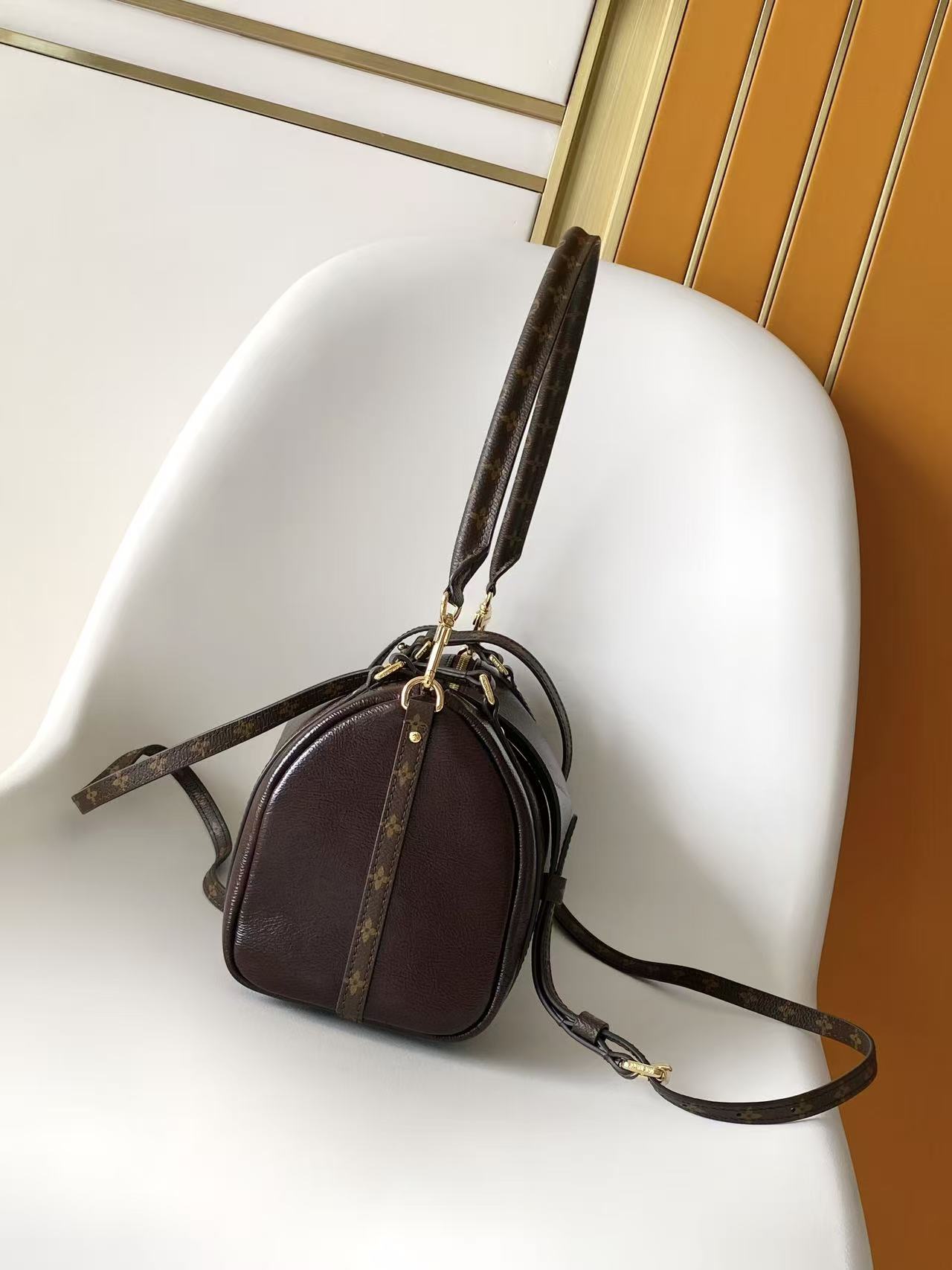 Louis Vuitton Exess Small Handbag with Monogram Trim - Image 2