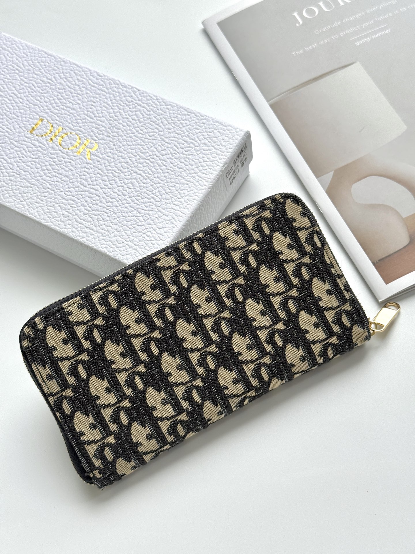 Dior Oblique Black Long Zip Wallet - Image 2