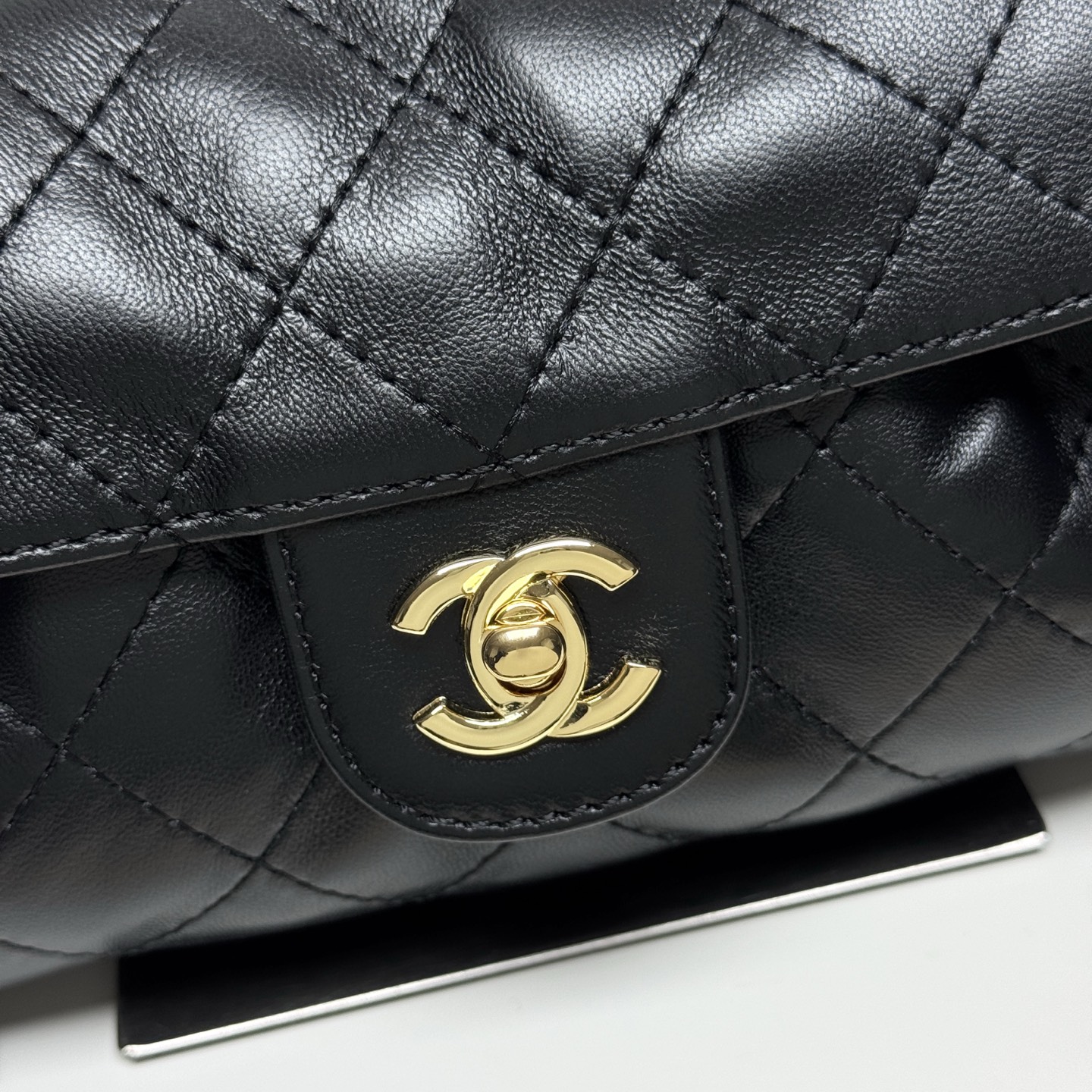 Chanel Classic Black Quilted Leather Drawstring Crossbody Bag - Image 2