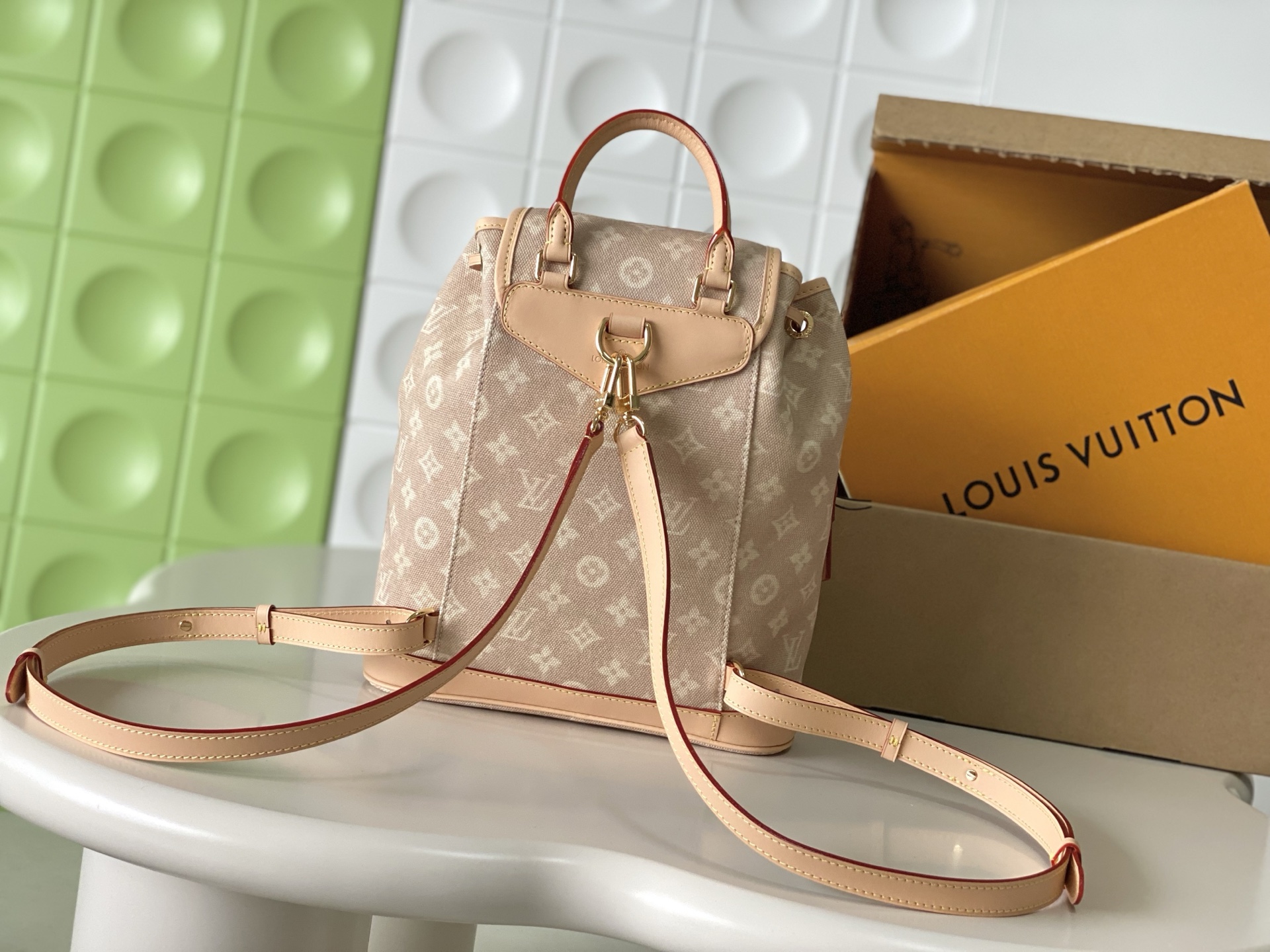 Louis Vuitton Montsouris Small Backpack with Meowgram Pattern - Image 2