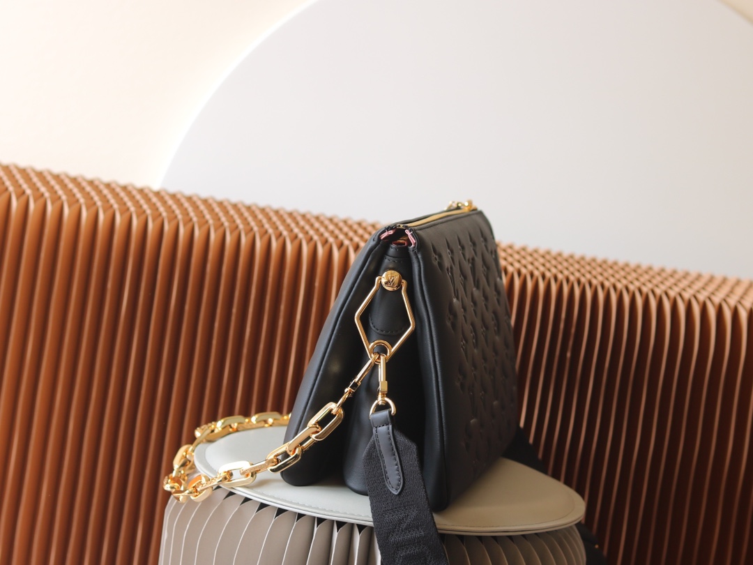 Coussin Small Handbag in Black Lambskin - Image 2