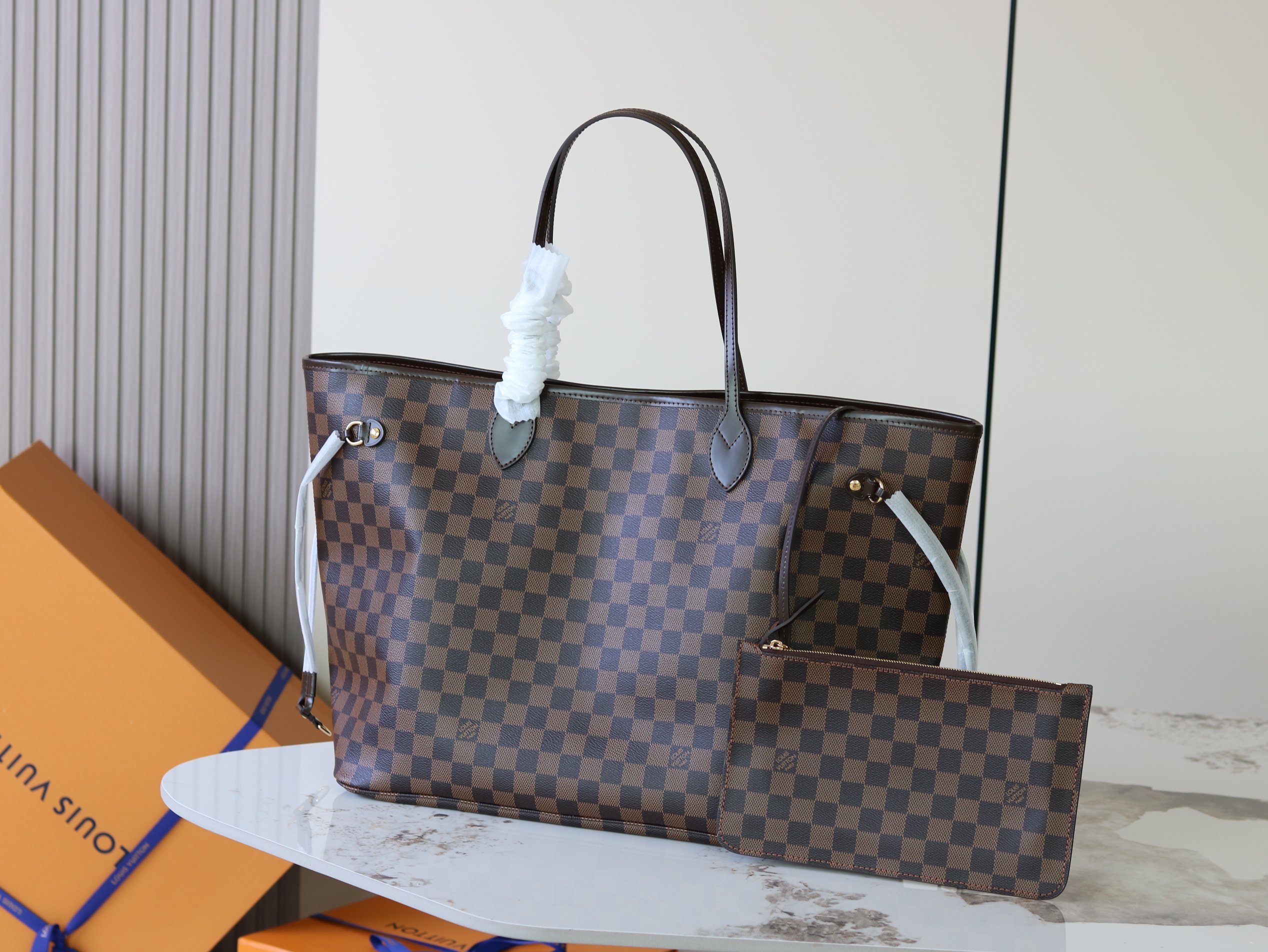 Louis Vuitton Neverfull Large Tote Bag in Damier Azur Canvas - Image 2