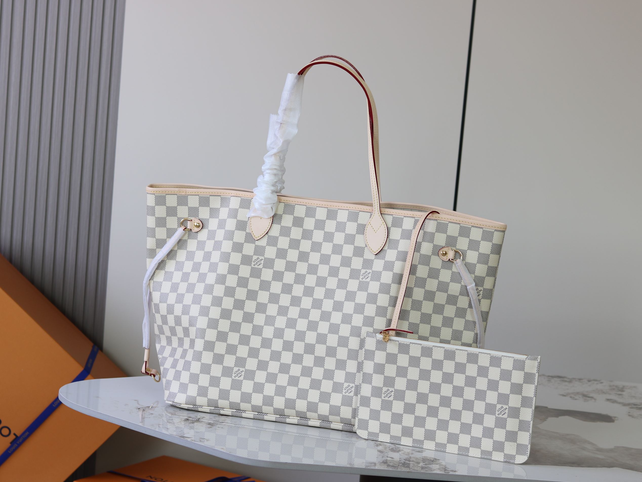 Louis Vuitton Neverfull Large Tote Bag in Damier Azur Canvas - Image 2