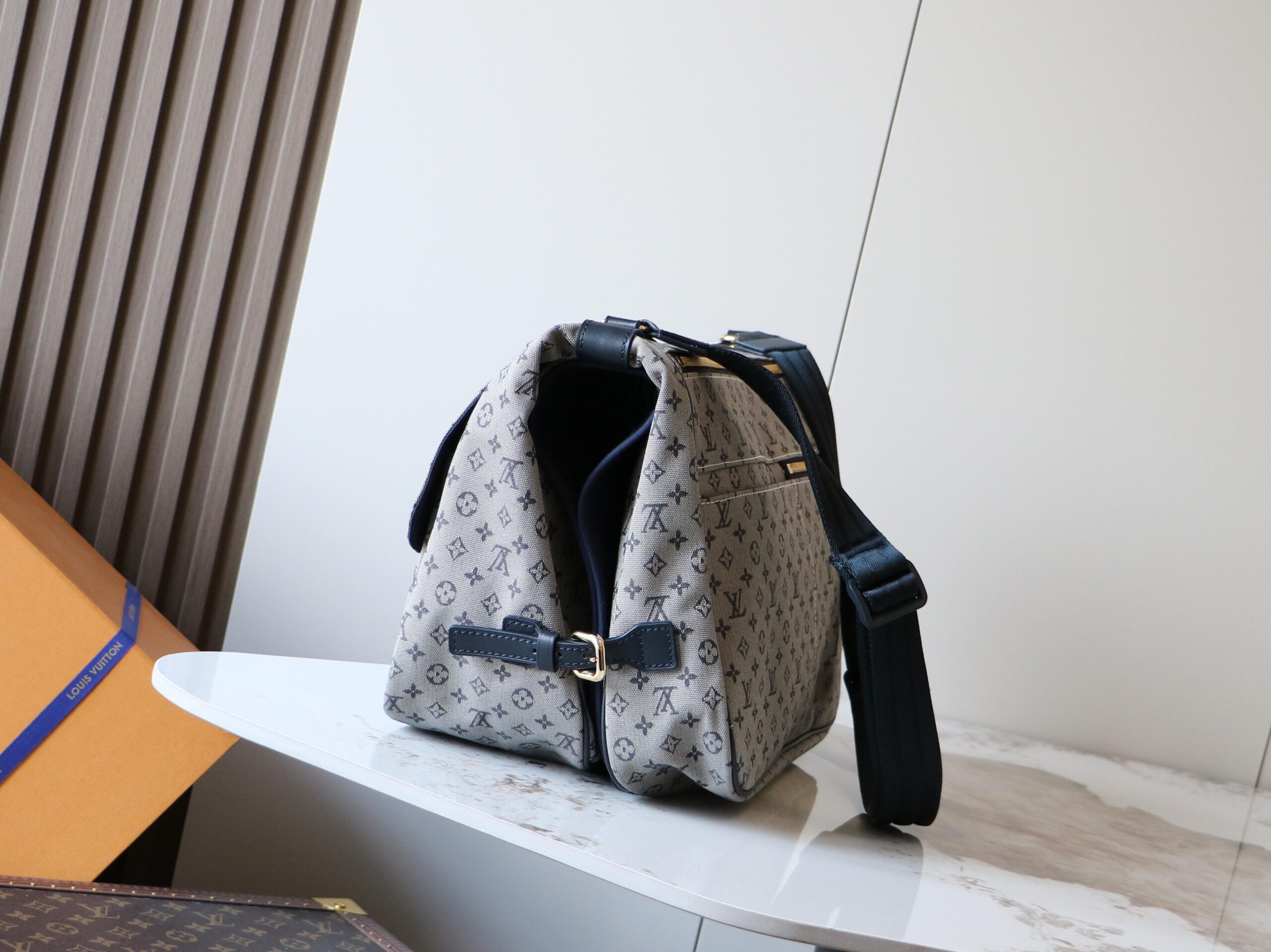 Louis Vuitton Saumur Crossbody Bag in Monogram Denim, M42352 Dark Blue - Image 2