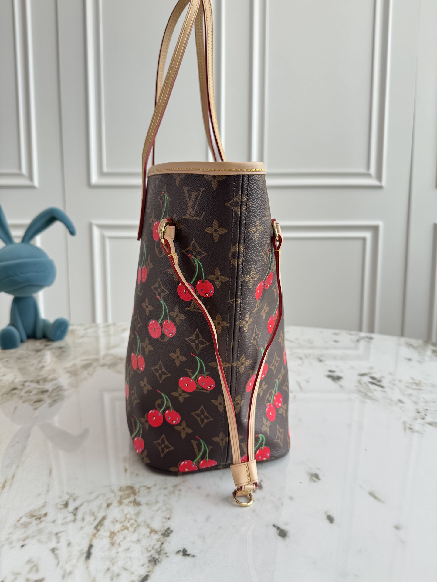Louis Vuitton Neverfull MM Cherry Shopping Tote - Image 2