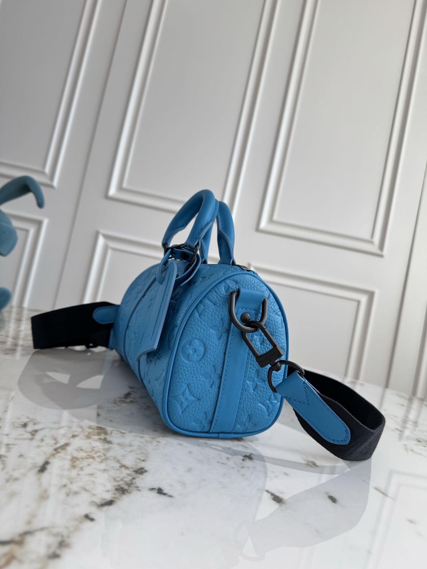 Keepall Mini Travel Bag in Blue Taurillon Monogram Leather - Image 2