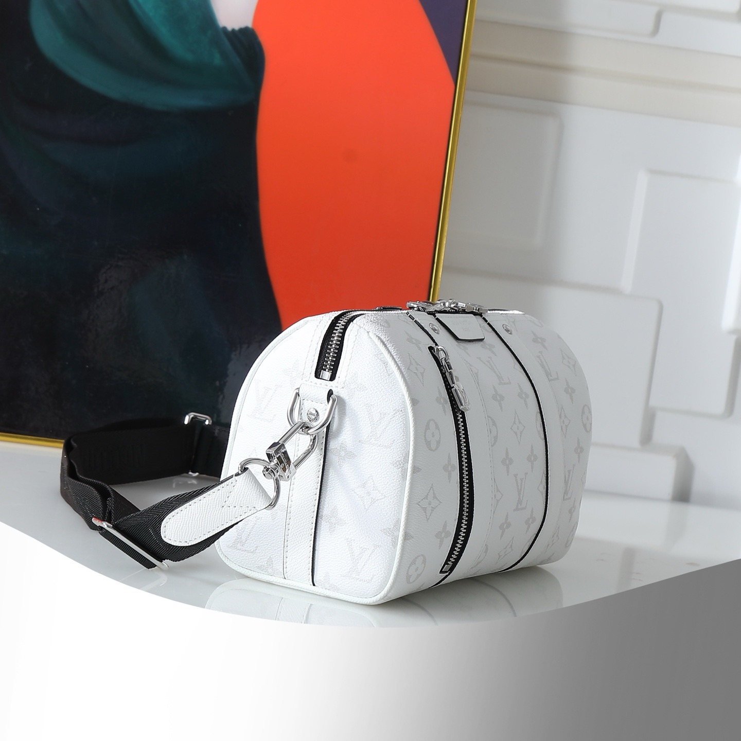 Louis Vuitton City Keepall M27644 Crossbody Bag in White Monogram - Image 2