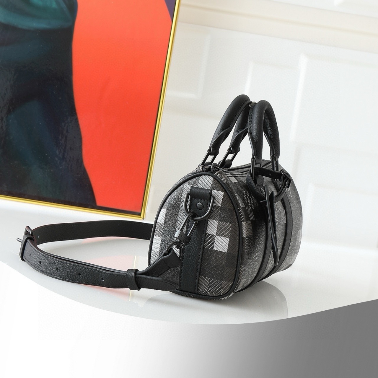 Louis Vuitton Keepall Bandoulière 25 Damoflage Black Travel Bag - Image 2