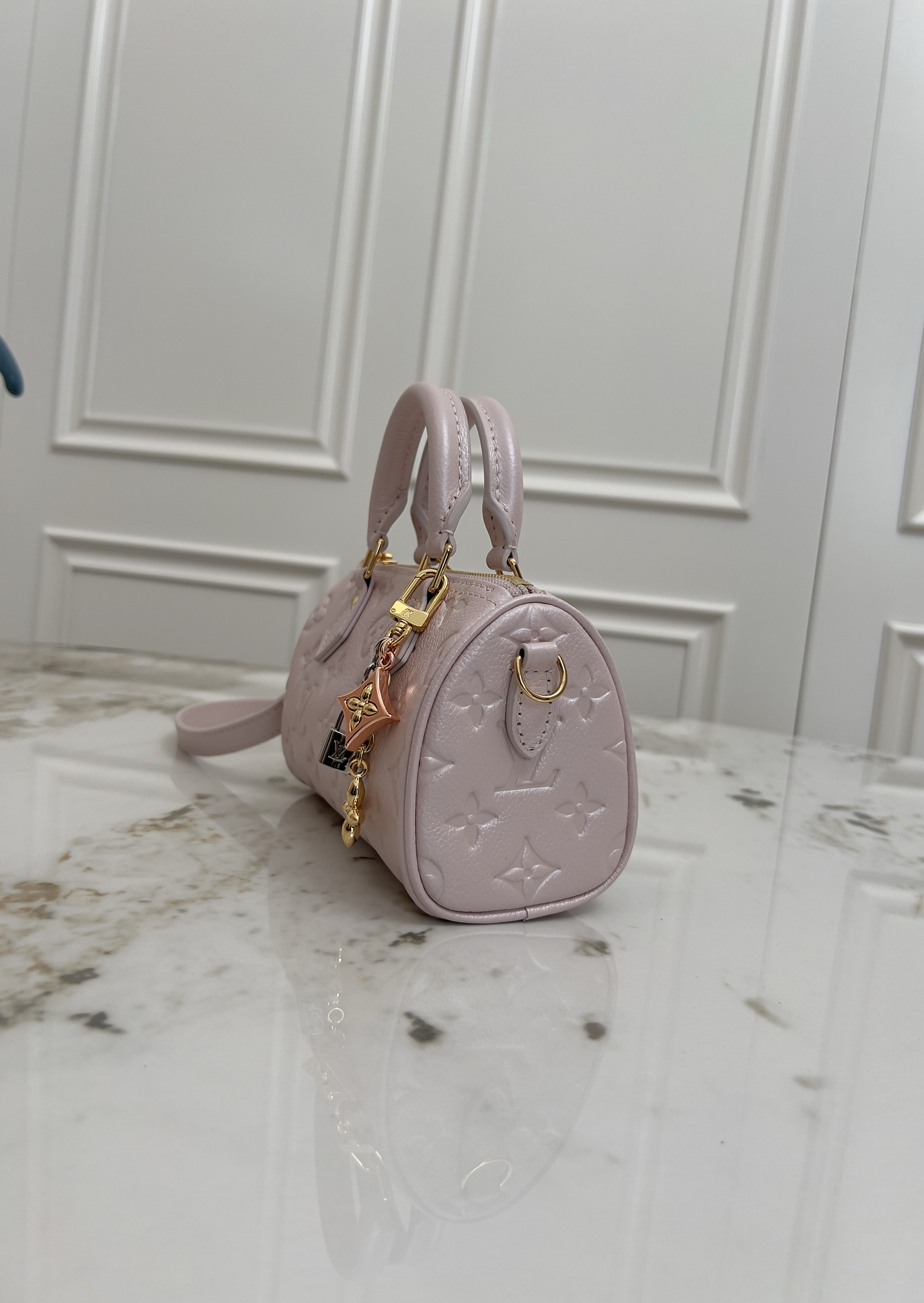 Louis Vuitton Nano Speedy Handbag in Monogram Empreinte Shimmery Calfskin - Image 2