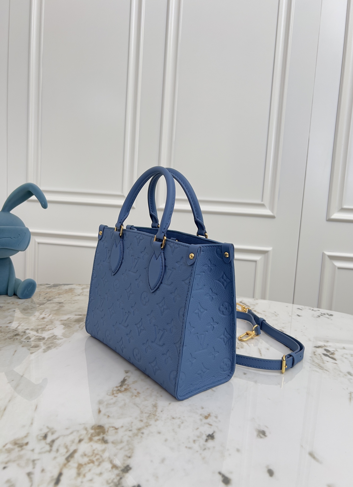 Louis Vuitton OnTheGo Mini Handbag in Blue Monogram Empreinte Leather - Image 2