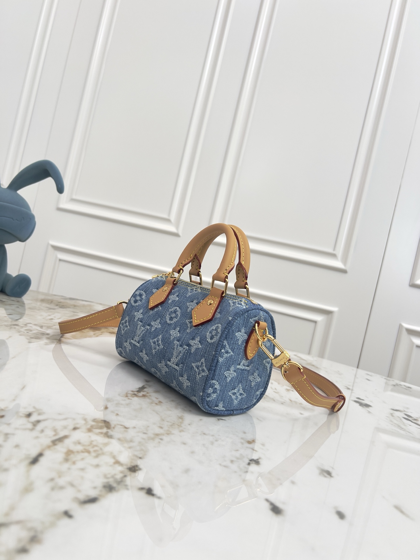 Louis Vuitton Nano Speedy Denim Monogram Bag - Image 2