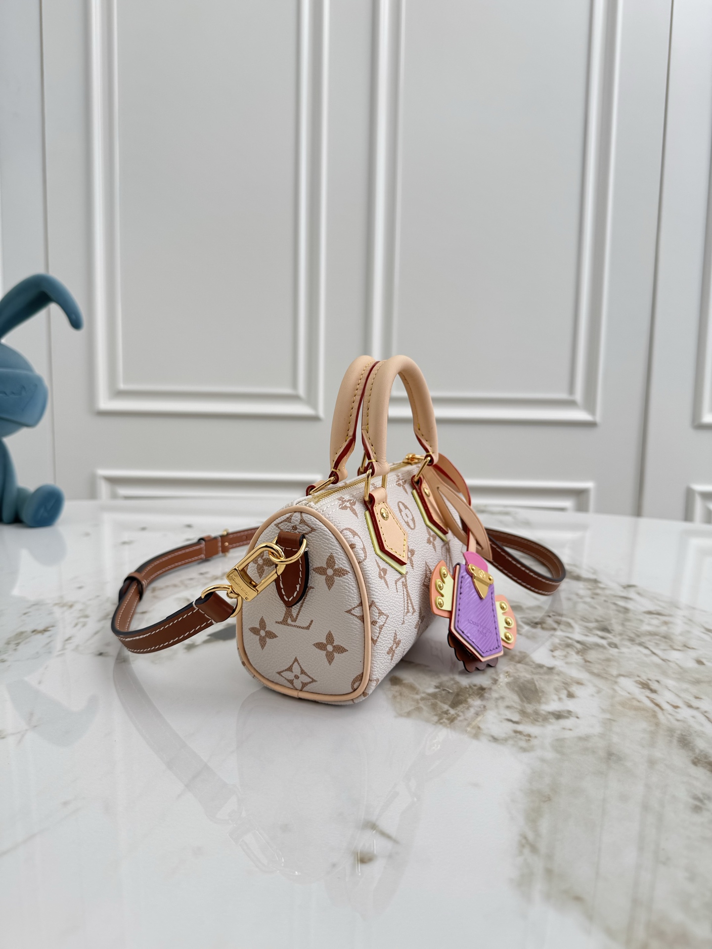 Louis Vuitton Nano Speedy Handbag in Crafty Monogram Dune Canvas - Image 2