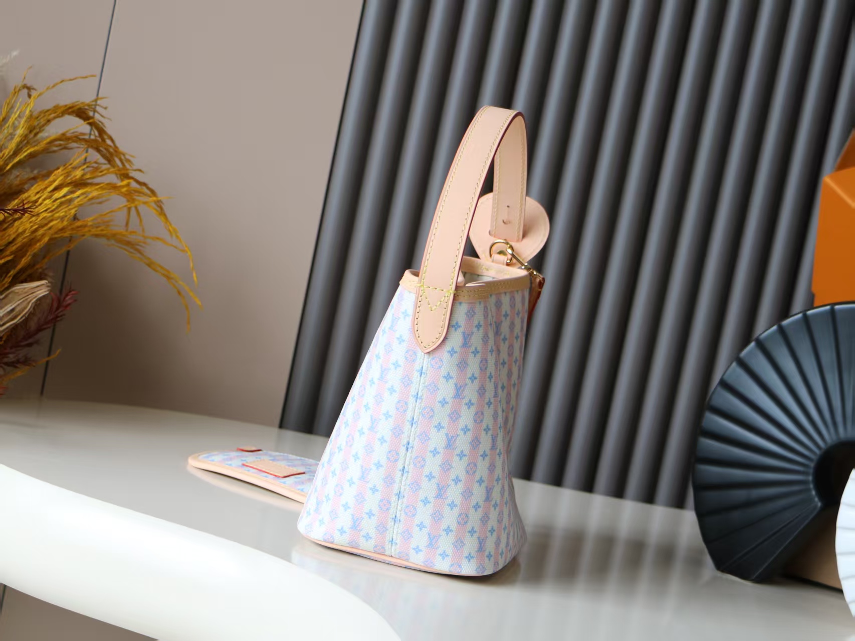 Louis Vuitton All In BB Bucket Handbag M29115 in Pink Striped Monogram Canvas - Image 2