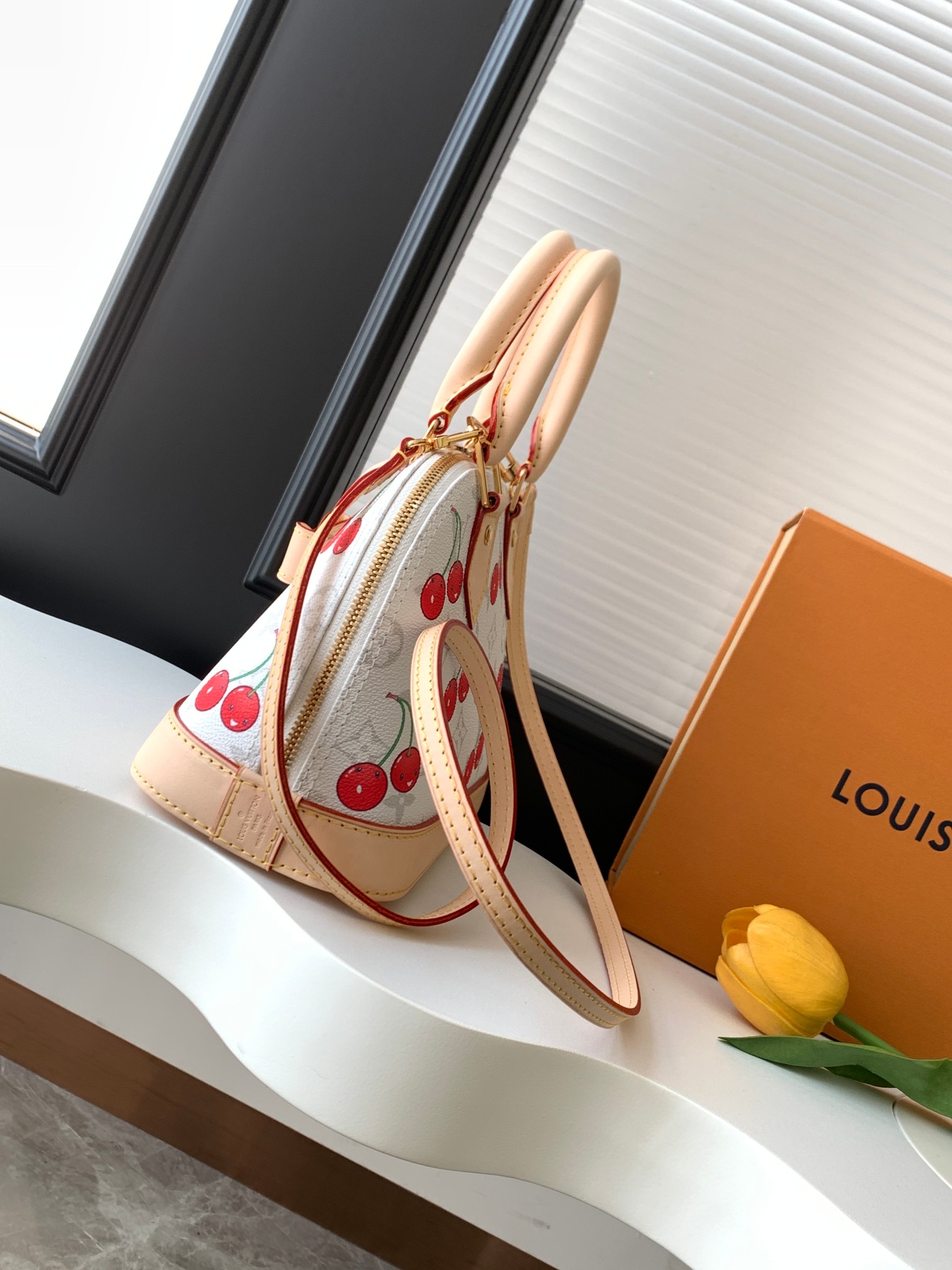 Louis Vuitton Alma BB Handbag, Louis Vuitton x Murakami Cherry Collection, M14234 - Image 2