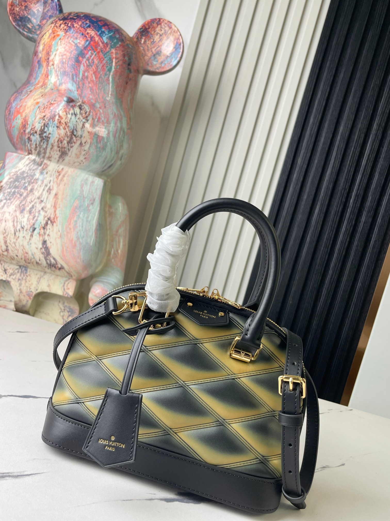 Louis Vuitton Alma BB Gradient Diamond-Quilted Leather Handbag - Image 2