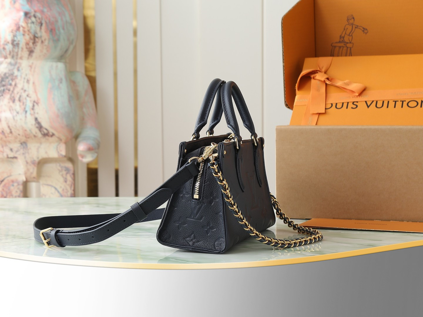 Louis Vuitton OnTheGo Small Handbag in Monogram Empreinte Leather - Image 2