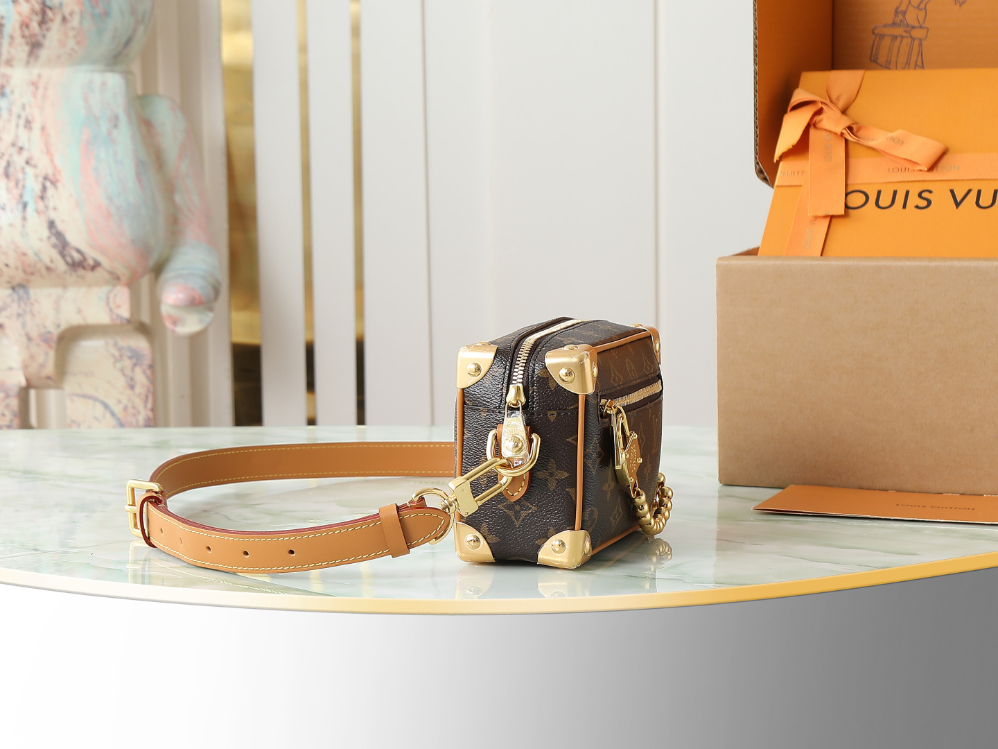Louis Vuitton Mini Soft Trunk Monogram Chain Crossbody Bag - Image 2