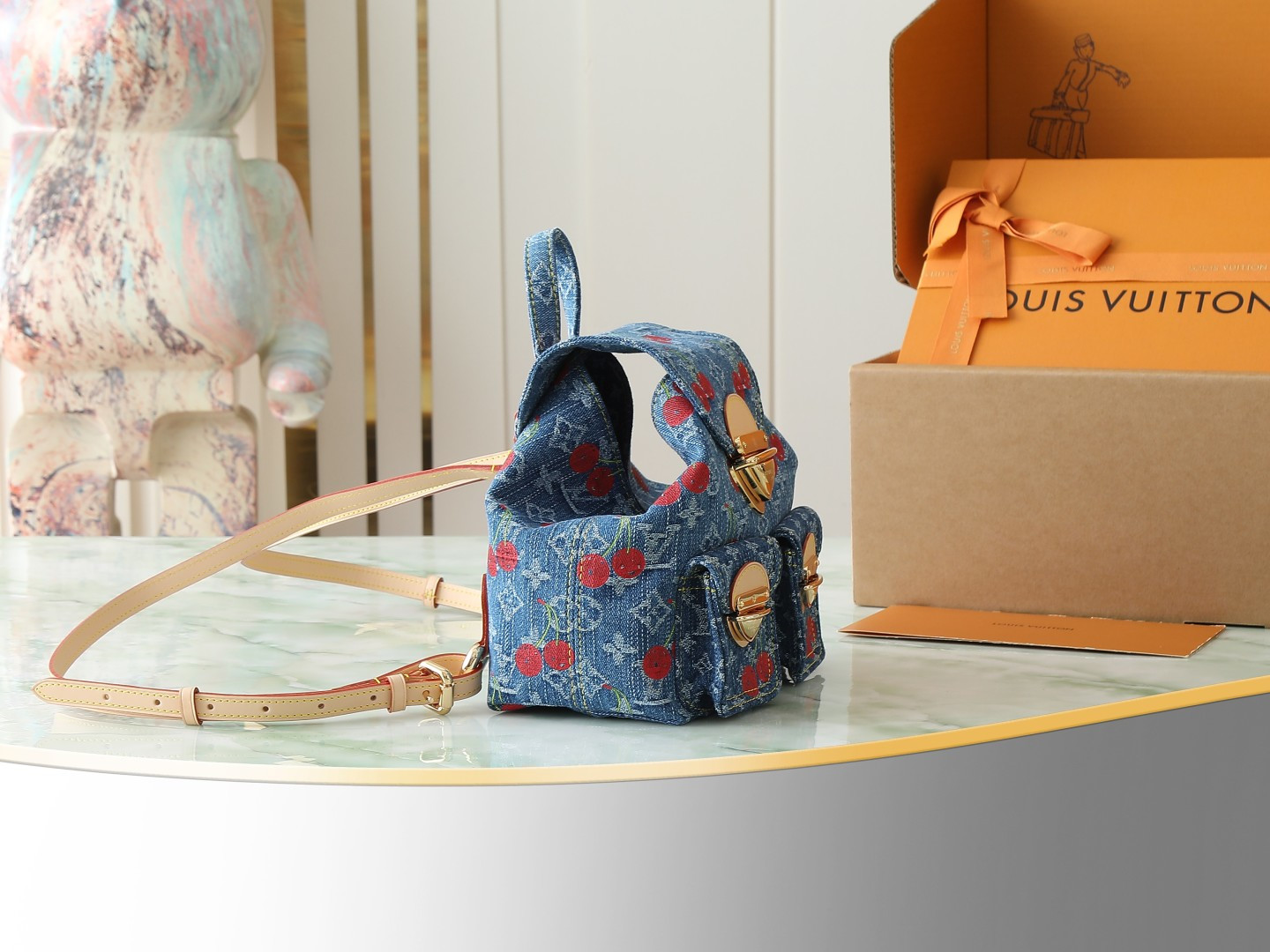 Louis Vuitton Venice NM Monogram Cherry Denim Shoulder Bag - Image 2
