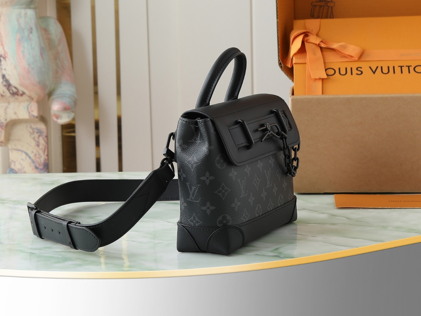 Louis Vuitton Steamer Small Crossbody Bag M46953 in Monogram Eclipse - Image 2
