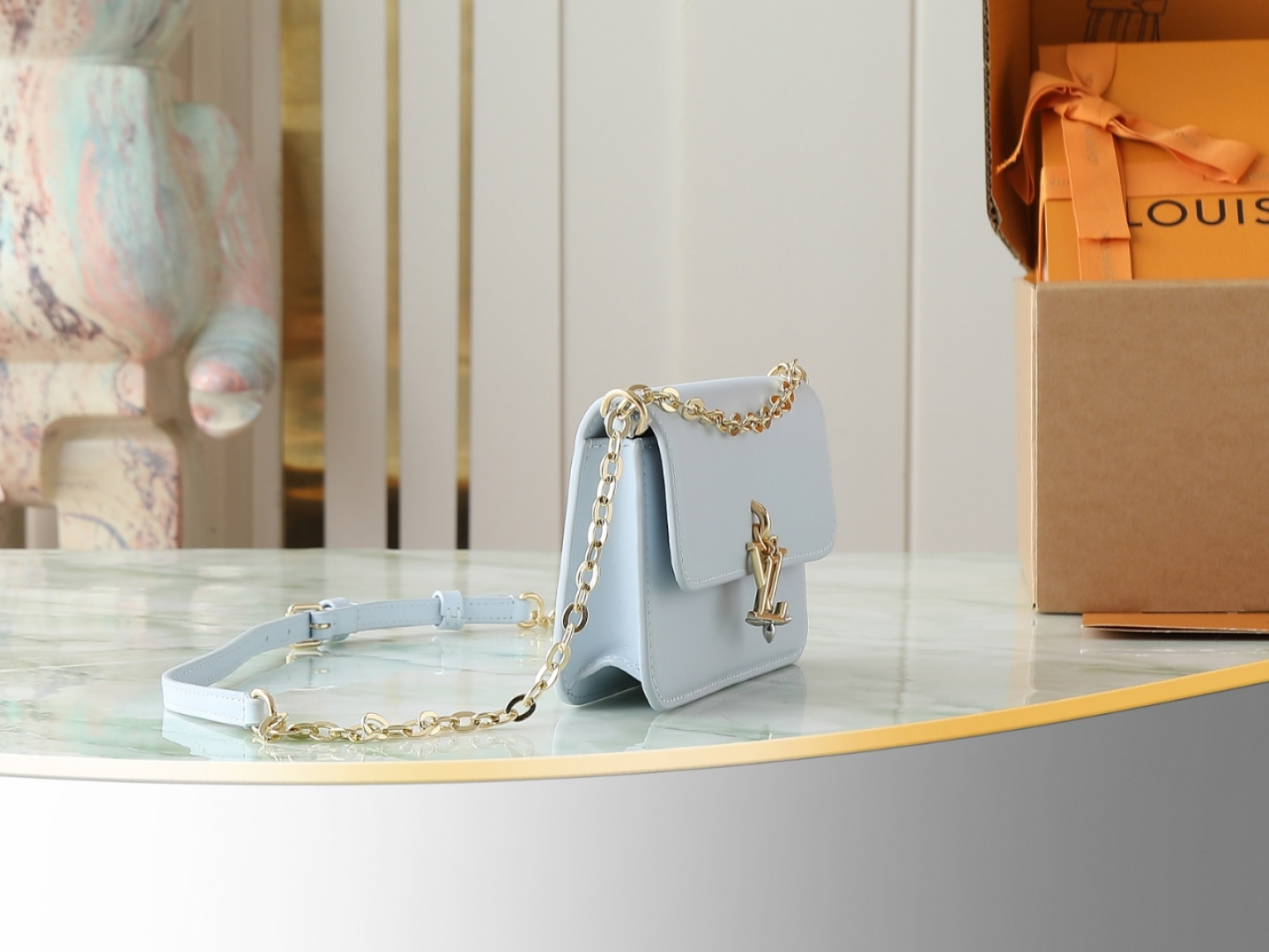 Louis Vuitton LV Bloom Wallet on Chain Bag M14547 in Light Blue - Image 2