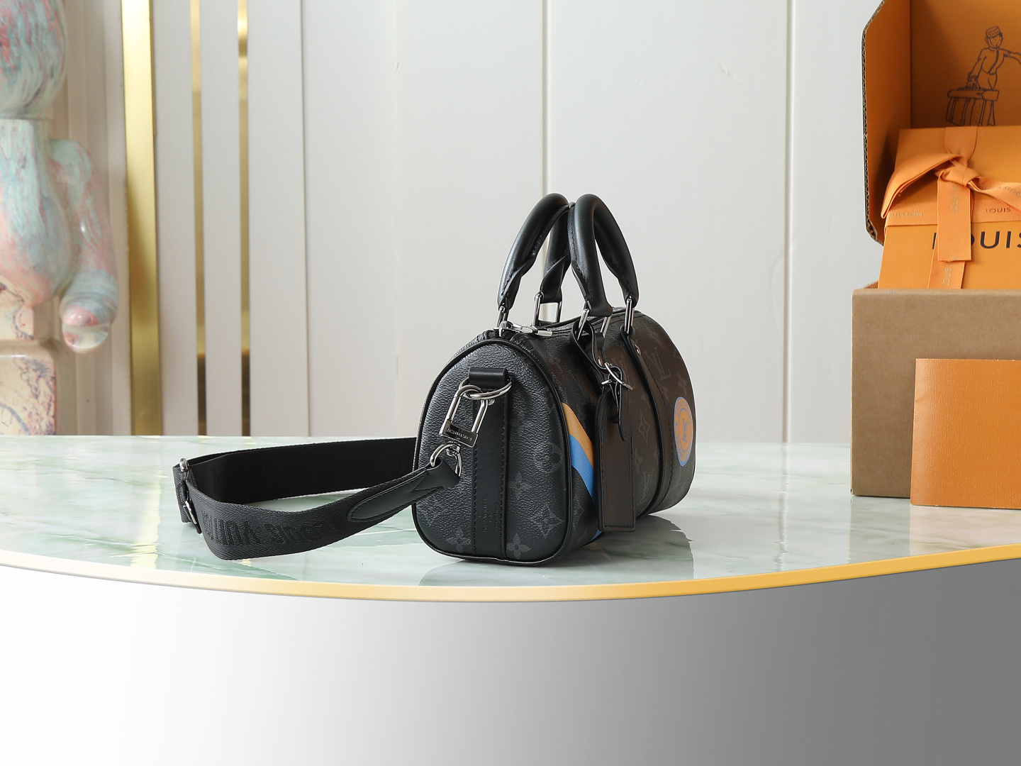 Louis Vuitton Keepall 25 Monogram Eclipse Reverse Canvas Handbag - Image 2