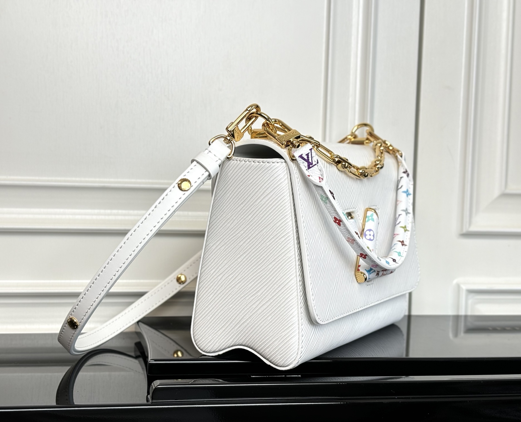 Louis Vuitton x Murakami Twist MM Slim Bag in White - Image 2