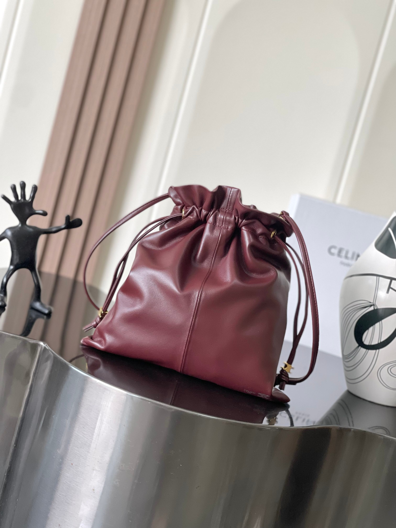 CELINE Crystal Drawstring Cloud Bag - Image 2
