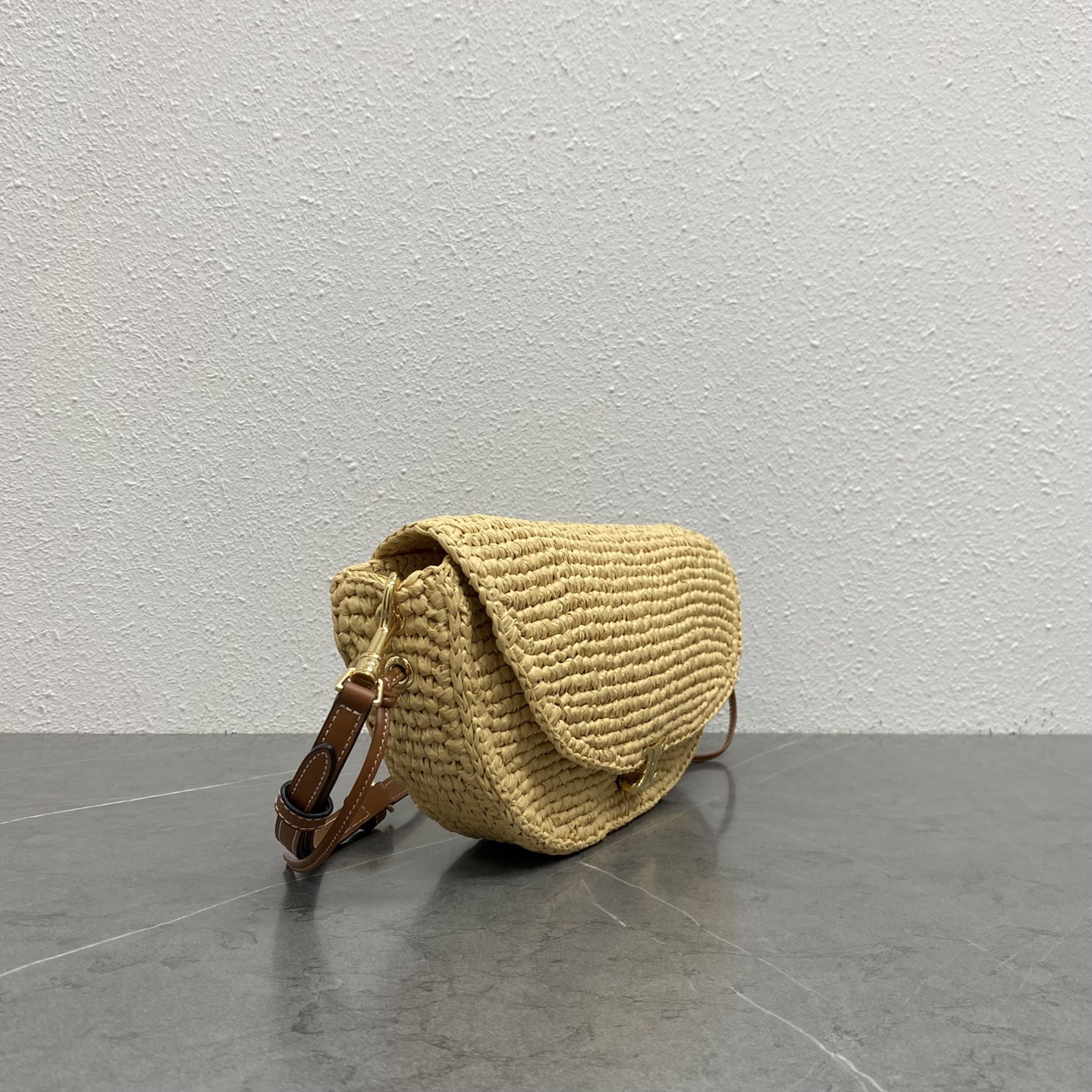 Celine Halfmoon Small Raffia Handbag - Image 2