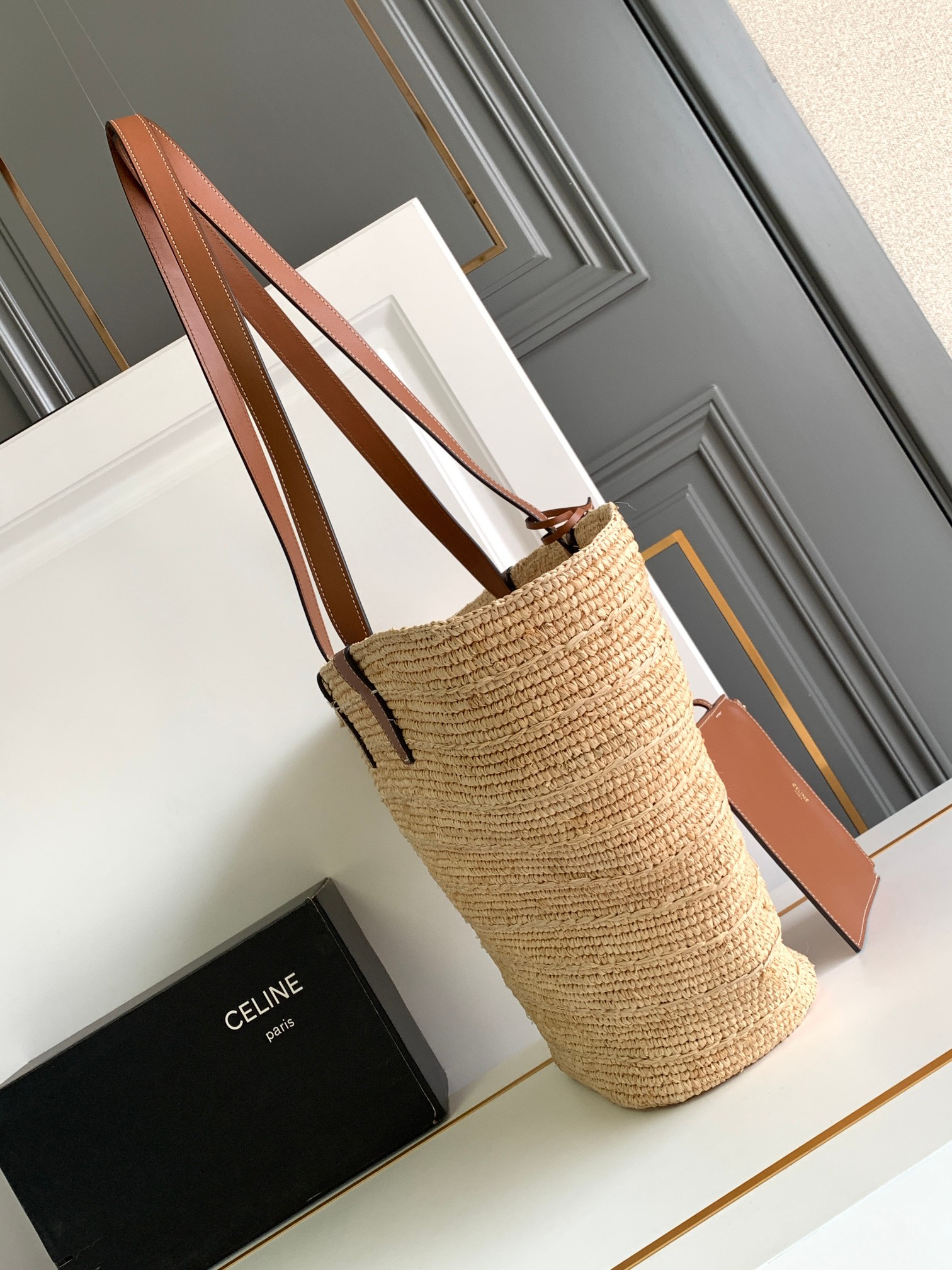 CELINE Medium Soft Classic Woven Basket Tote Bag - Image 2