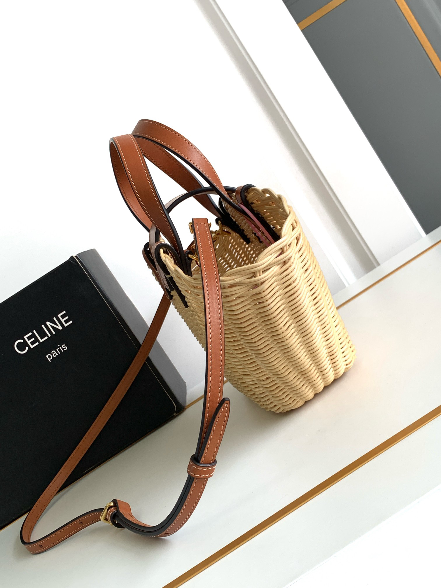 Celine Teen Couffin Woven Basket Bag - Image 2