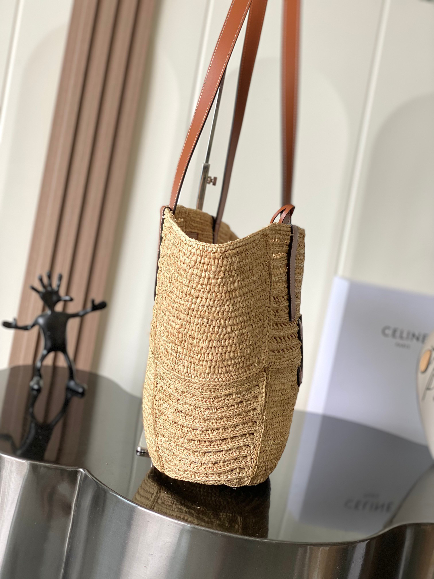Celine Medium Woven Triomphe Basket Tote - Image 2