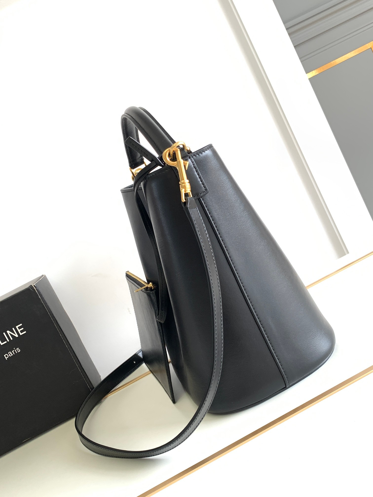 Celine Louise Medium Smooth Calfskin Bucket Bag - Image 2