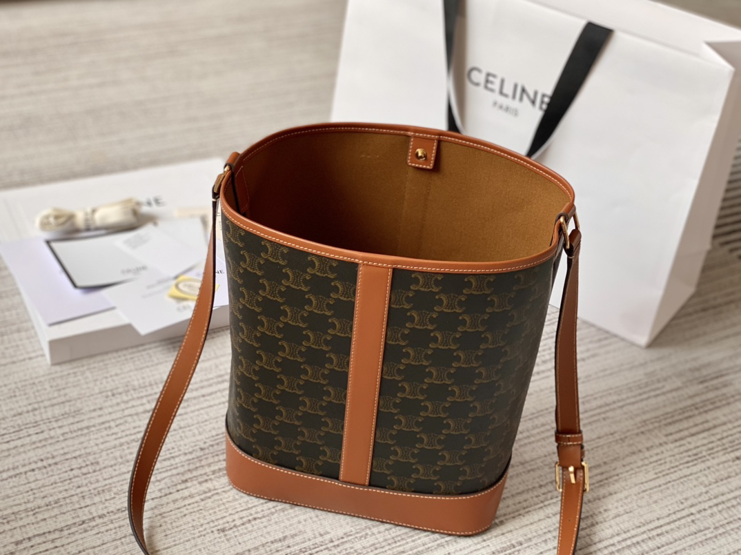 Celine Macadam Canvas Bucket Crossbody Bag - Image 2