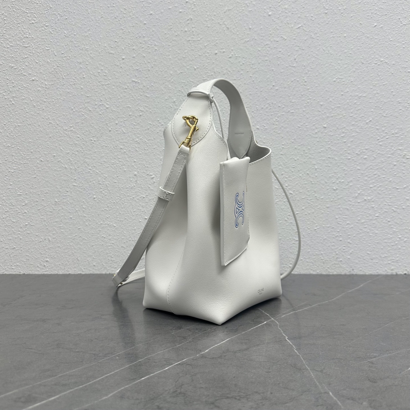 White Leather Hobo Crossbody Bag - Image 2