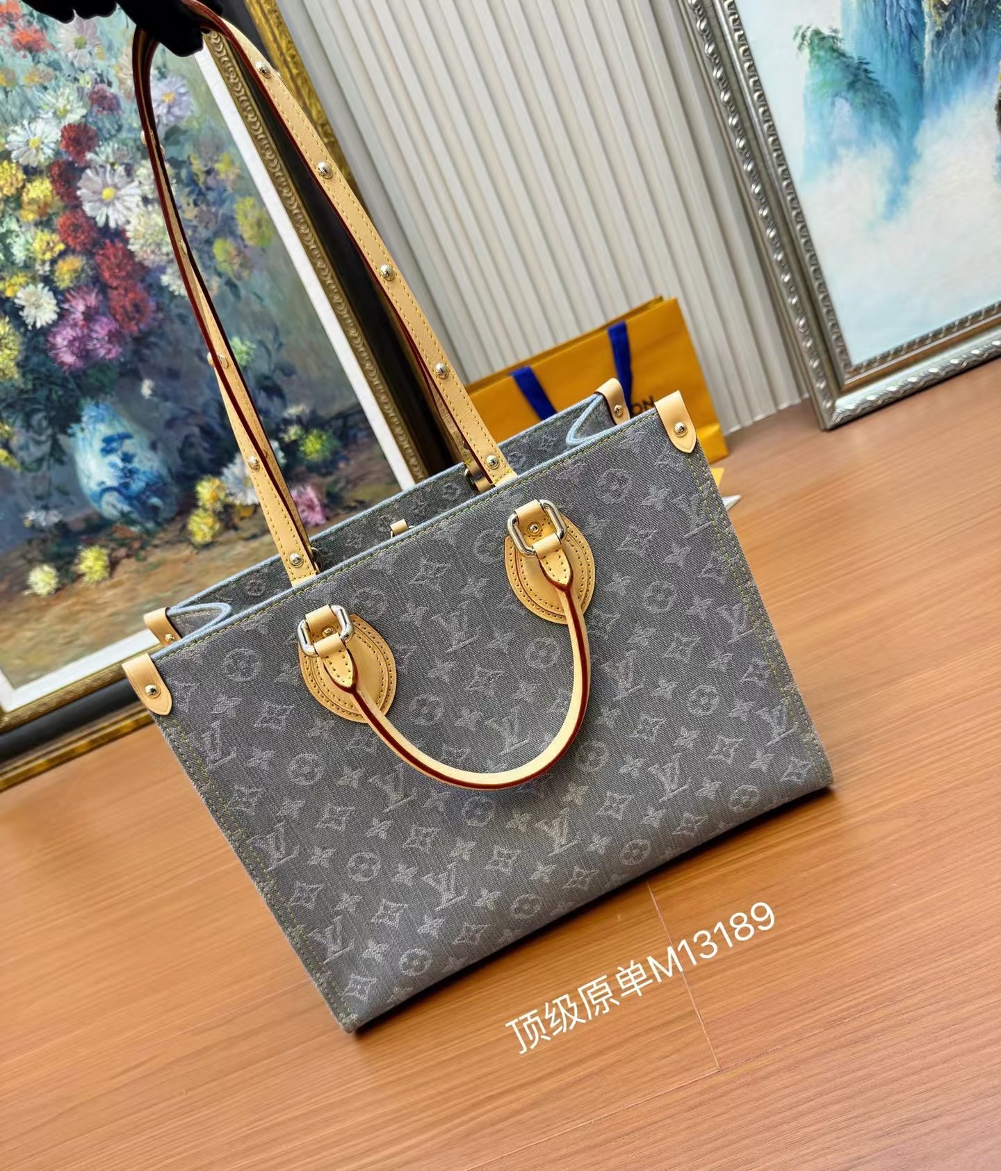 Louis Vuitton OnTheGo MM Monogram Denim Tote Bag - Image 2