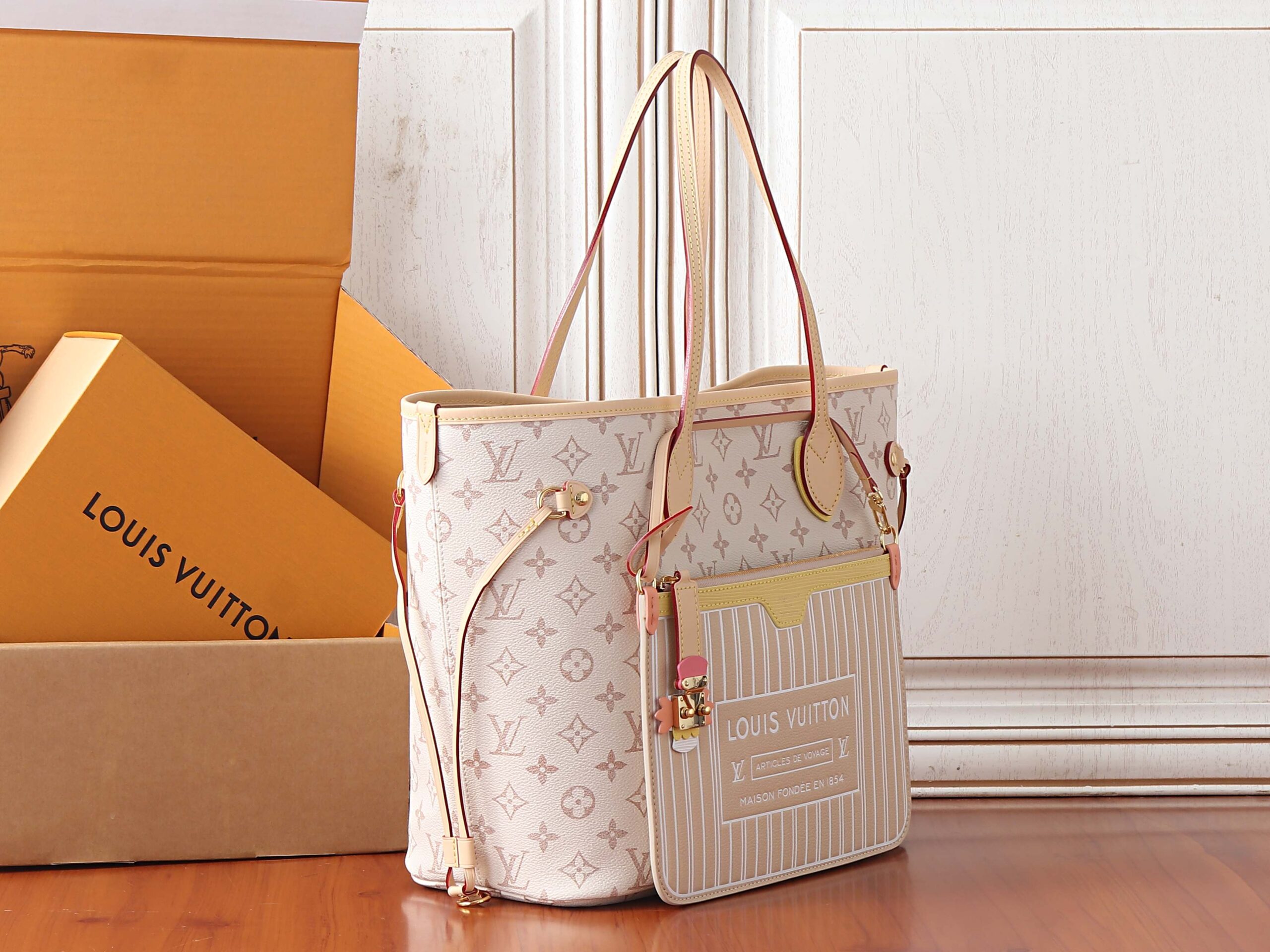 Louis Vuitton LV Crafty Monogram Dune Neverfull MM Tote Bag - Image 2