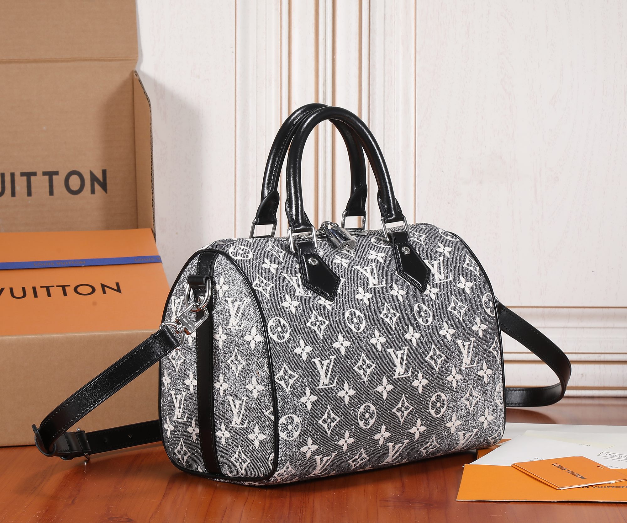 Louis Vuitton Speedy Bandouliere 25 Monogram Denim Handbag - Image 2
