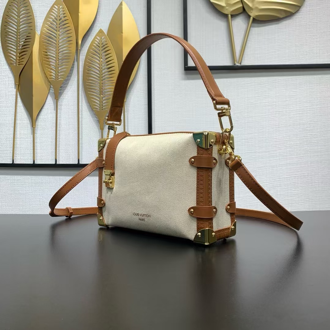 Louis Vuitton Side Trunk Medium Handbag in Natural Canvas - Image 2