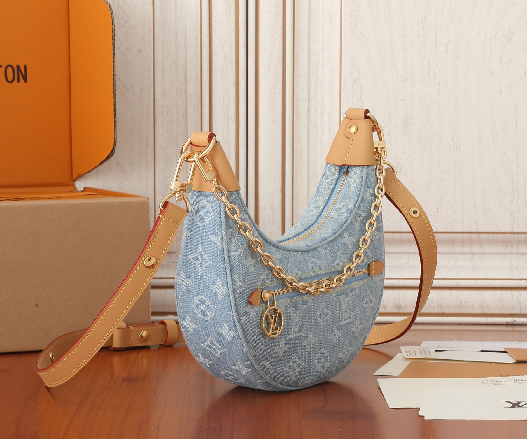 Louis Vuitton Loop Small Shoulder Bag in Monogram Denim - Image 2