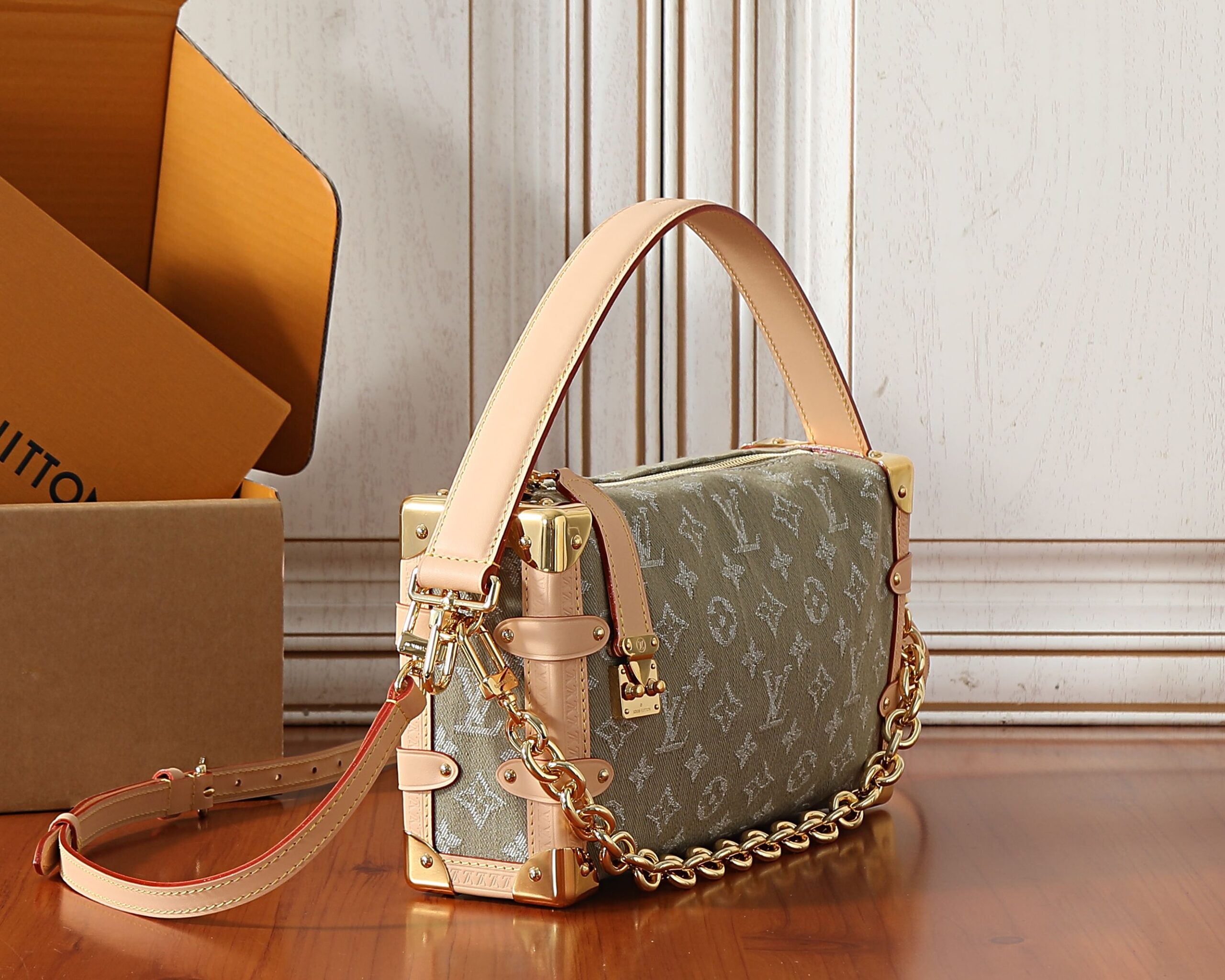 Louis Vuitton Side Trunk East-West Handbag - Denim - Image 2