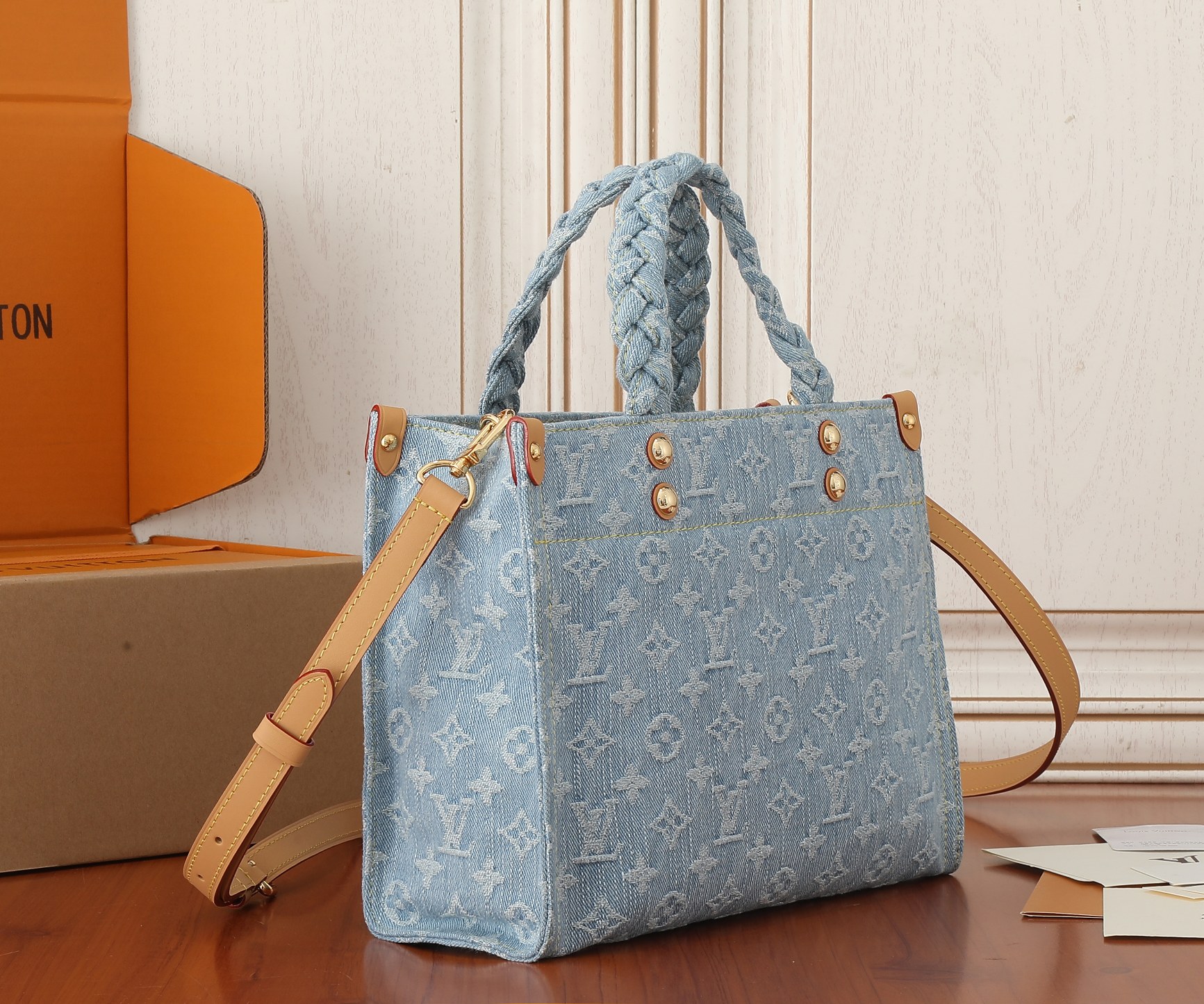 Louis Vuitton Let Go Small Tote Bag in Monogram Denim - Image 2