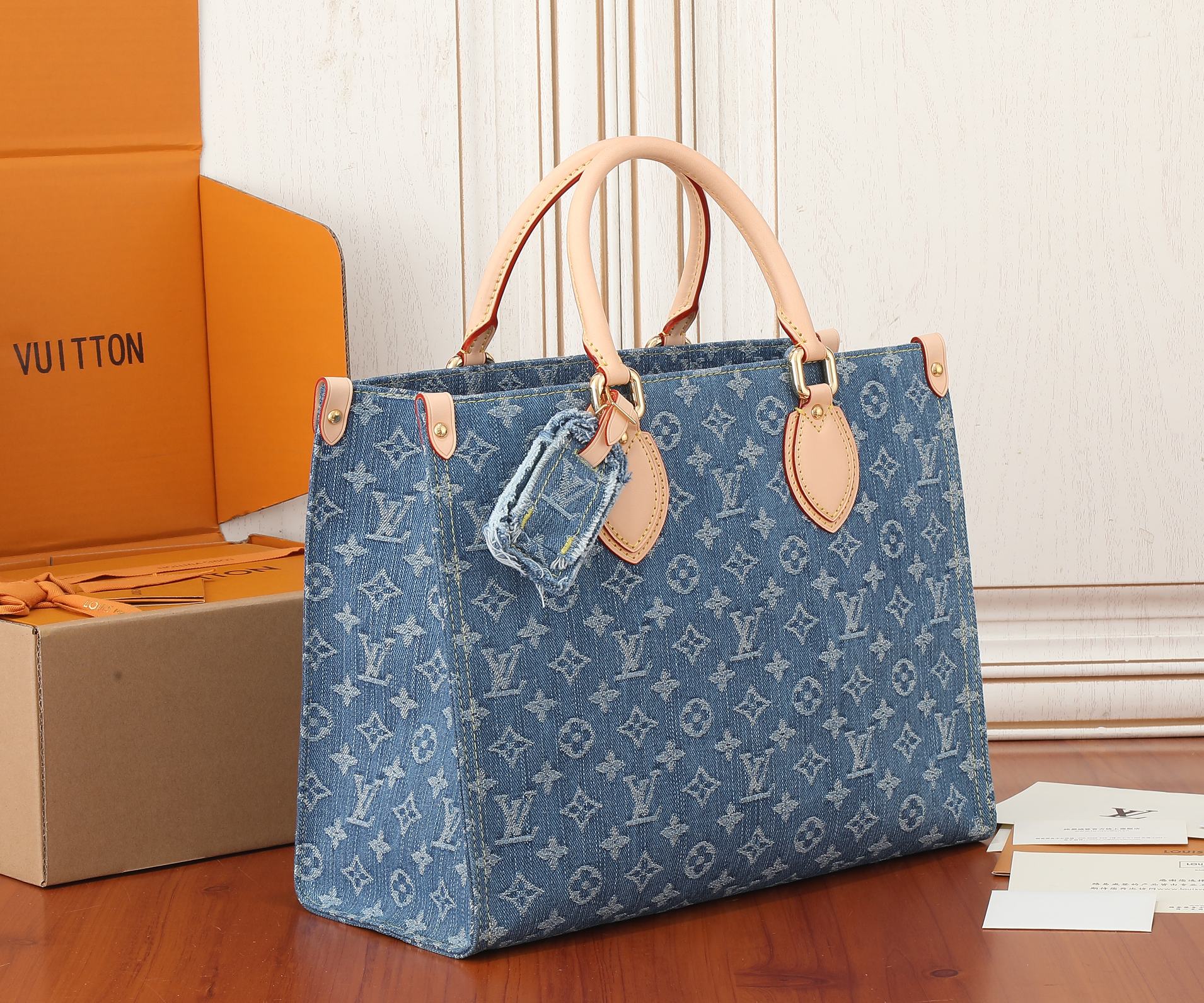 OnTheGo MM Monogram Denim Tote Bag - Image 2