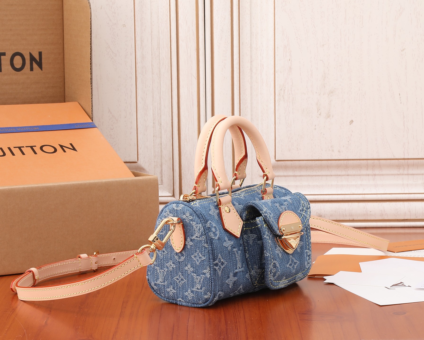 Nano Speedy Handbag in Monogram Denim - Image 2