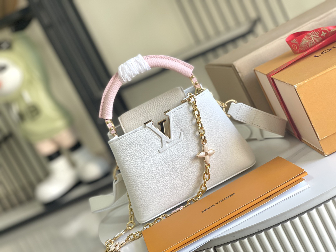 Louis Vuitton Capucines Mini Crossbody Bag M11343 – White Floral Tri-Color - Image 2