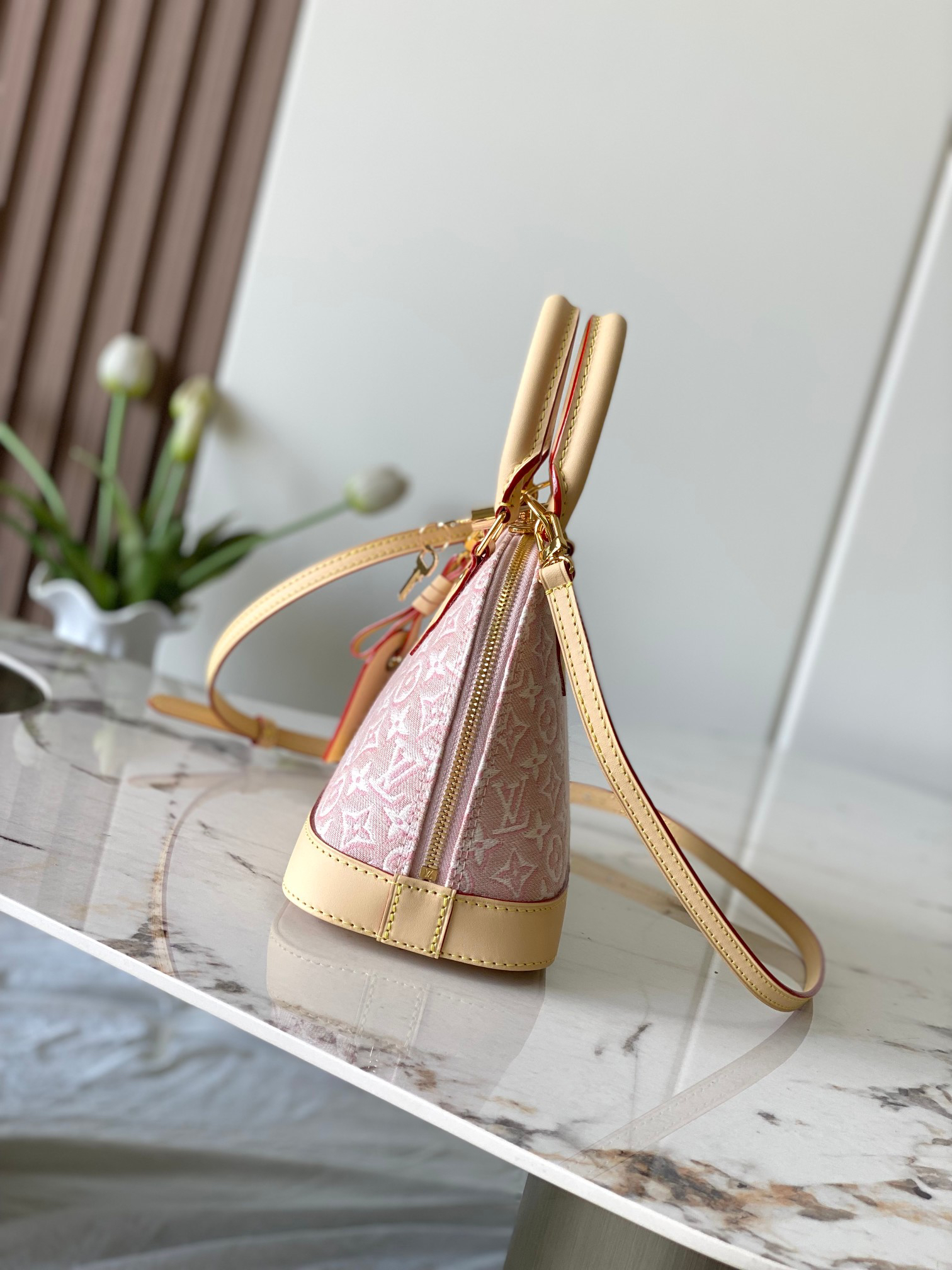 Louis Vuitton Alma BB Handbag M2A378 in Pink Embroidered Canvas - Image 2