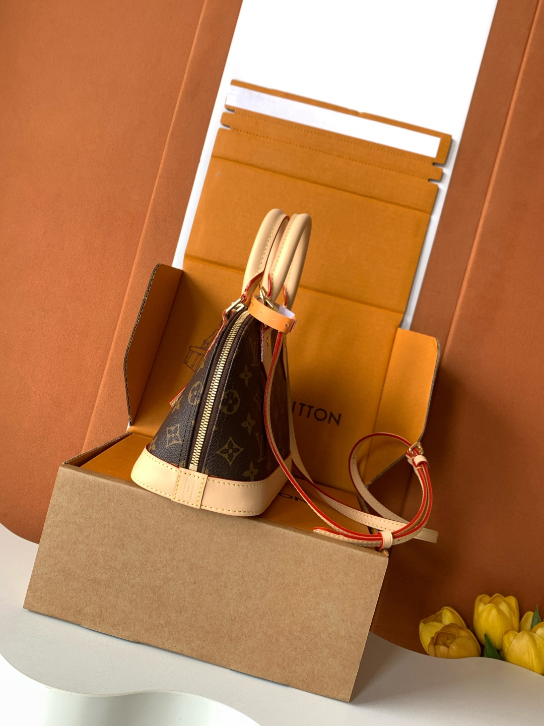 Louis Vuitton Alma BB Handbag in Damier Ebene Canvas - Image 2